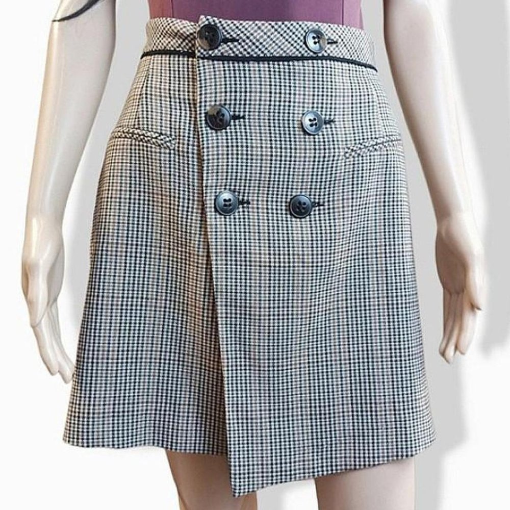 Zara Plaid Wrap Skirt